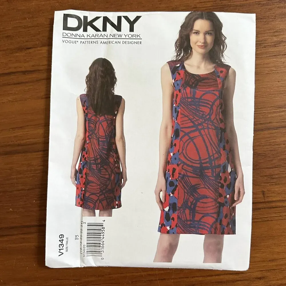 NEW Vogue V1349 Sewing Pattern Dress Size 16 18 20 22 24 UNCUT FF Donna Karan